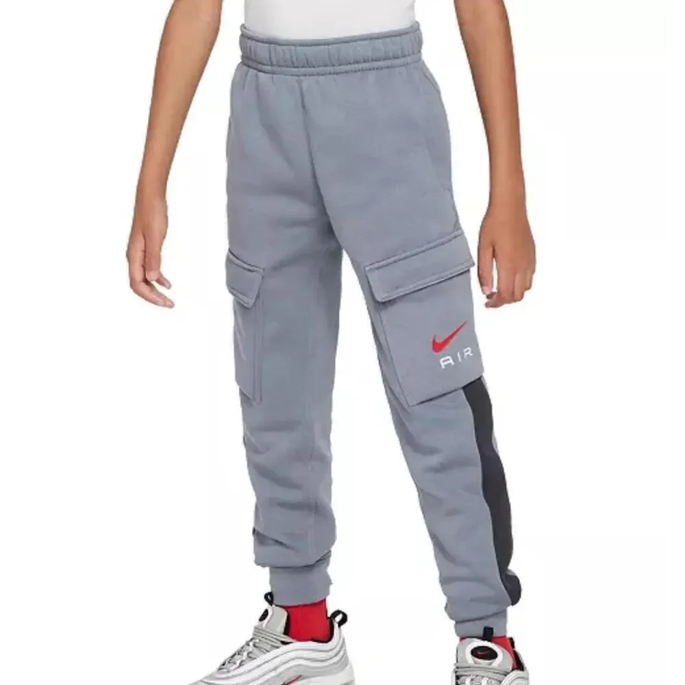 Nike Big Kids Air Standard-Fit Fleece Sportswear Club Cargo Jogger Pants.
